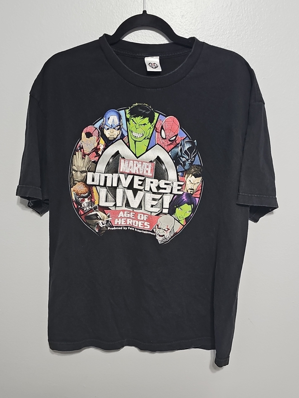 Marvel Black Multicolor Heroes Graphic Tee